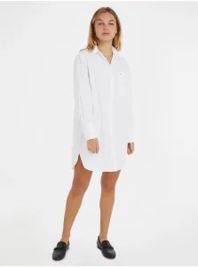 White Ladies Shirt Dress Tommy Hilfiger - Ladies #7970094