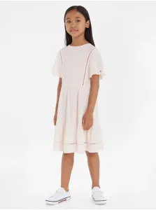 Svetloružové dievčenské šaty Tommy Hilfiger #6069313