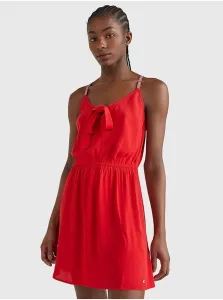 Červené dámske šaty na ramienka Tommy Jeans #661574