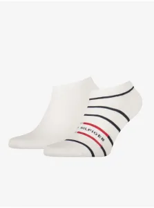 Tommy Hilfiger MEN SNEAKER 2P BRETON STRIPE Pánske ponožky, biela, veľkosť 43 - 46
