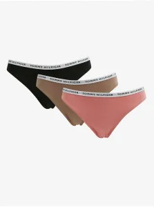 Súprava troch dámskych nohavičiek v ružovej, hnedej a čiernej farbe Tommy Hilfiger Underwear #5956680