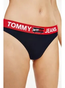 Tommy Hilfiger tmavomodré dámske tangá Thong s červenou gumou
