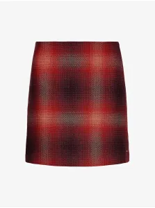 Červená dámska krátka sukňa s prímesou vlny Tommy Hilfiger Wool Shadow Check Short #1058230
