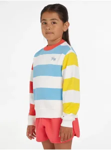 White-blue striped girly sweatshirt Tommy Hilfiger - Girls #6326885