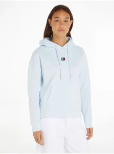 Light blue Womens Sweatshirt Tommy Jeans Badge Hoodie - Women #6387021