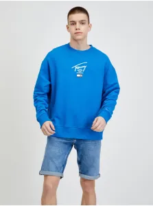 Blue Mens Sweatshirt with Print: Tommy Jeans - Men