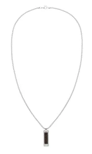 Tommy Hilfiger Originálny oceľový náhrdelník s koženým detailom 2790492