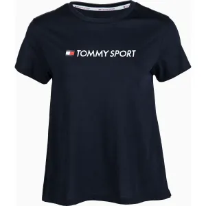 Tommy Hilfiger COTTON MIX CHEST LOGO TOP Dámske tričko, čierna, veľkosť S