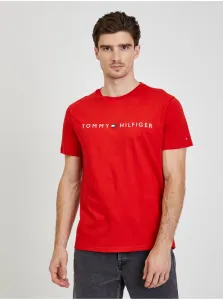 Tommy Hilfiger CN SS TEE LOGO Pánske tričko, červená, veľkosť