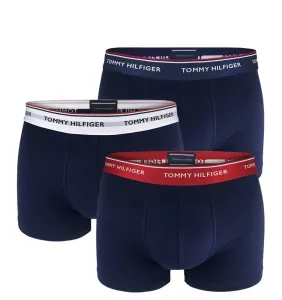 TOMMY HILFIGER - 3PACK premium essentials tmavomodré boxerky s farebným pásom #1278157