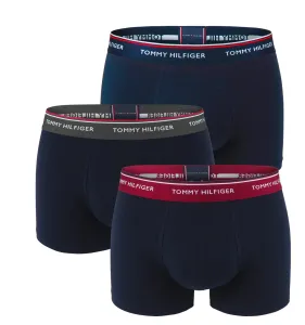 TOMMY HILFIGER - boxerky 3PACK premium essentials dark color with sky & rouge waist - limitovaná edícia