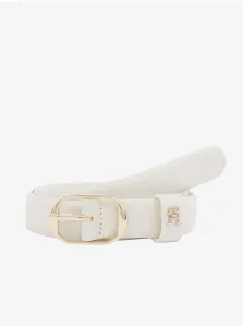Women's cream leather belt Tommy Hilfiger - Women #8584604