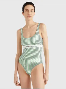 Zelené dámske pruhované jednodielne plavky Tommy Hilfiger Underwear #5543404