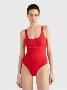 Červené dámske jednodielne plavky Tommy Hilfiger Underwear #5543371