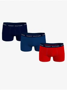Sada troch pánskych boxeriek v červenej a modrej farbe Tommy Hilfiger #1066698