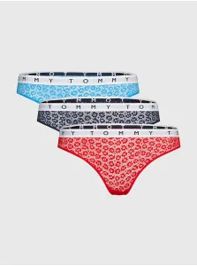 Súprava troch dámskych krajkových nohavičiek v červenej, modrej a čiernej farbe Tommy Hilfiger Underwear #5487061