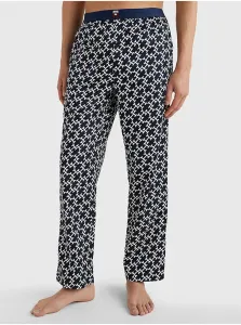 Tmavomodré pánske vzorované pyžamové nohavice Tommy Hilfiger Underwear #5450786
