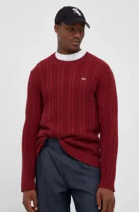 Bavlnený sveter Tommy Jeans bordová farba