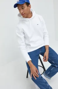 Mikina Tommy Jeans pánska, biela farba, jednofarebná #6607233