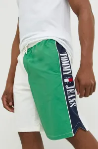 Šortky Tommy Jeans pánske, zelená farba #8451370