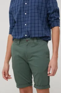 Šortky Tommy Jeans Scanton pánske, zelená farba, #211796