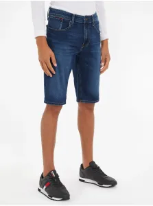 Rifľové krátke nohavice Tommy Jeans pánske, tmavomodrá farba #6068856