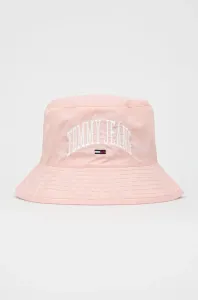 Obojstranný klobúk Tommy Jeans ružová farba,