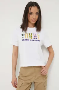 Bavlnené tričko Tommy Jeans biela farba #8736399