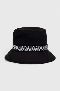 Bavlnený klobúk Tommy Jeans čierna farba, bavlnený