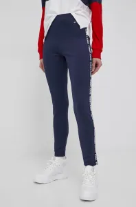 Legíny Tommy Jeans dámske, tmavomodrá farba, s nášivkou #8542024