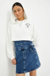 Mikina Tommy Jeans dámska, biela farba, s nášivkou #243590