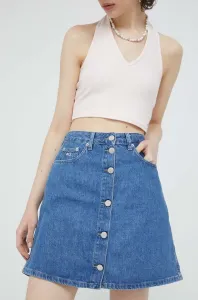 Rifľová sukňa Tommy Jeans mini, áčkový strih #8505539