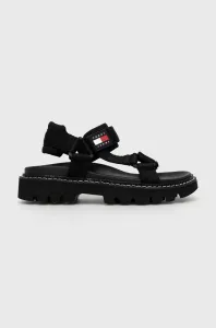 Sandále Tommy Jeans dámske, čierna farba, na platforme #6878393