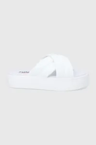 Šľapky Tommy Jeans dámske, biela farba, na platforme #207821