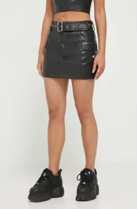 Sukňa Tommy Jeans čierna farba, mini, rovný strih #8949616