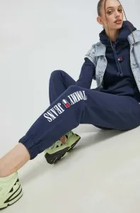 Tepláky Tommy Jeans tmavomodrá farba, s potlačou #7863952