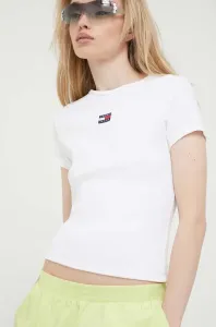 Tričko Tommy Jeans dámsky, biela farba #9260705