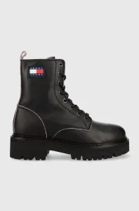 Workery Tommy Jeans Urban Tommy Jeans Piping Boot dámske, čierna farba, na platforme #4245268