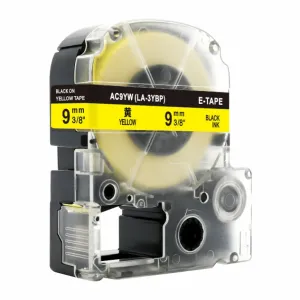 Tonery Náplně Kompatibilní páska s Epson AC9YW 9 mm x 8 m cerný tisk/ žlutý podklad