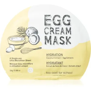 Too Cool For School Egg Cream Mask plátenná maska s rozjasňujúcim a hydratačným účinkom 28 g