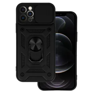 Top Slide Camera Armor Case obal, iPhone 12 Pro Max, čierny