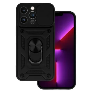 Top Slide Camera Armor Case obal, iPhone 13 Pro Max, čierny