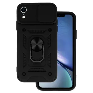 Top Slide Camera Armor Case obal, iPhone XR, čierny