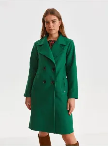 Zelený dámsky kabát s prímesou vlny TOP SECRET #617501
