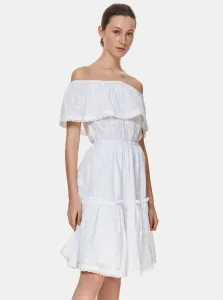 Biele kvetované šaty s odhalenými ramenami TOP SECRET #735459