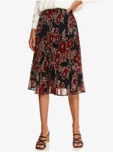 Vínovo-čierna kvetovaná plisovaná sukňa TOP SECRET #725620