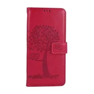 TopQ Puzdro Xiaomi Redmi Note 12 Pro+ 5G knižkové Tmavo ružové strom sovičky 106883