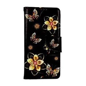 TopQ Puzdro Xiaomi Redmi Note 12S knižkové Zlaté kvety 112810