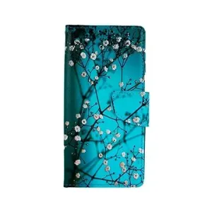 TopQ Xiaomi Redmi Note 9 Pro knihový Modrý s kvetmi 50624