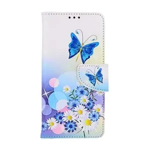 TopQ Pouzdro Samsung A54 5G knížkové Bílé s motýlkem 112827